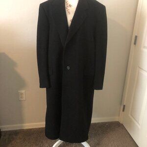Timeless Elegance: Vintage Black Silver Cloud Overcoat